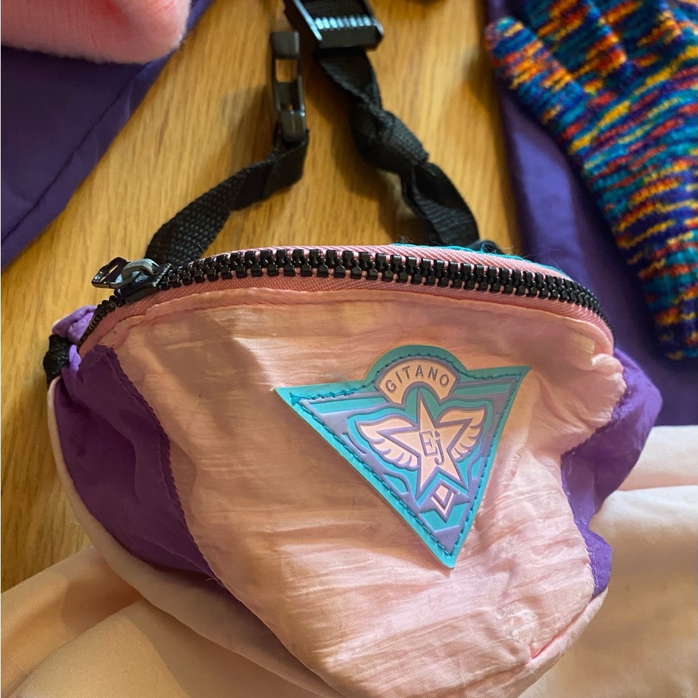 VTG 1980s Gitano Pink and Purple Waist Bag